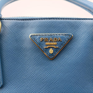 Pre-owned Prada Galleria Blue SAFFIANO Leather BN1786 handbag | stylenewstar