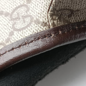 Pre-owned Gucci GG Supreme DiaperBag Brown PVC coated canvas 189748 shoulderbag | stylenewstar