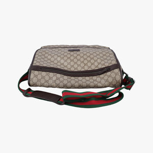 Pre-owned Gucci GG Supreme DiaperBag Brown PVC coated canvas 189748 shoulderbag | stylenewstar