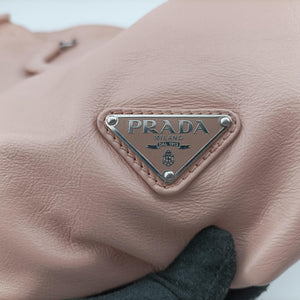 Secondhand Prada Triangle Logo tote Pink Leather shoulderbag | stylenewstar