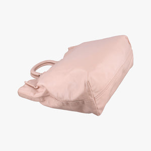 Secondhand Prada Triangle Logo tote Pink Leather shoulderbag | stylenewstar