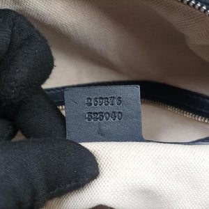 Pre-owned Gucci Sherry Line navy×red×beige Leather×canvas 269876 shoulderbag | stylenewstar