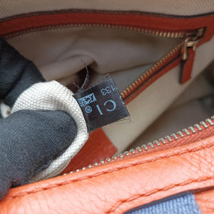 Pre-owned Gucci Sherry Line Orange×blue Leather 247205 shoulderbag | stylenewstar