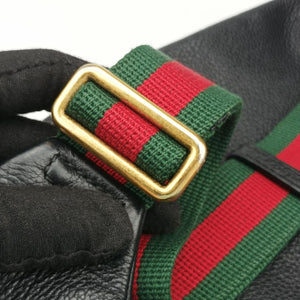 Vintage Gucci Print Black Leather 530412 bum bag/waist bag | stylenewstar
