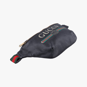 Vintage Gucci Print Black Leather 530412 bum bag/waist bag | stylenewstar