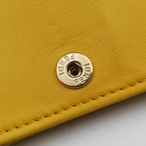 Pre-owned Fendi Embossed Logo Yellow Leather 8M0219YM shoulderbag | stylenewstar