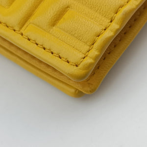 Pre-owned Fendi Embossed Logo Yellow Leather 8M0219YM shoulderbag | stylenewstar