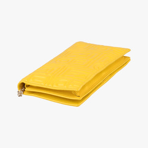 Pre-owned Fendi Embossed Logo Yellow Leather 8M0219YM shoulderbag | stylenewstar