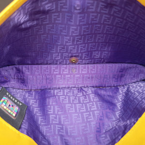 Pre-owned Fendi Embossed Logo Yellow Leather 8M0219YM shoulderbag | stylenewstar