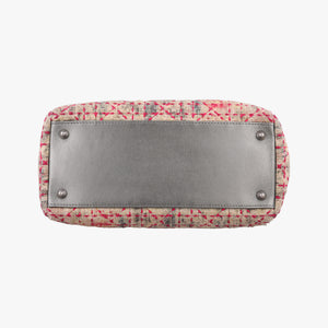 Vintage Christian Dior Lady Dior Multicolor Tweed Wool × Metallic Leather shoulderbag | stylenewstar