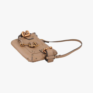 Pre-owned Chloe Paddington Pochette Vintage Camel Leather shoulderbag | stylenewstar