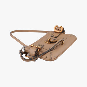 Pre-owned Chloe Paddington Pochette Vintage Camel Leather shoulderbag | stylenewstar