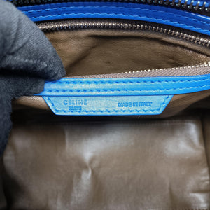 Vintage Celine Luggage Mini Shopper Blue Leather handbag | stylenewstar
