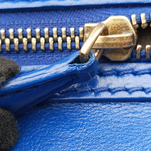 Vintage Celine Luggage Mini Shopper Blue Leather handbag | stylenewstar