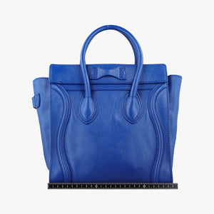 Vintage Celine Luggage Mini Shopper Blue Leather handbag | stylenewstar