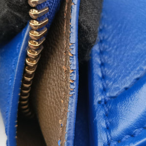 Vintage Celine Luggage Mini Shopper Blue Leather handbag | stylenewstar