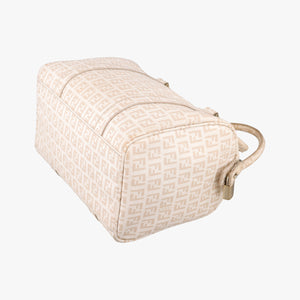 Secondhand Fendi Zucchino boston Beige PVC coated canvas 8BL068 handbag | stylenewstar