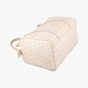 Secondhand Fendi Zucchino boston Beige PVC coated canvas 8BL068 handbag | stylenewstar