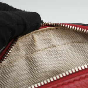 Pre-owned Gucci Soho Rose x red Leather 431567 shoulderbag | stylenewstar