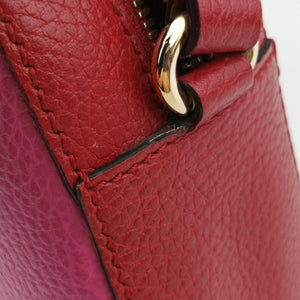 Pre-owned Gucci Soho Rose x red Leather 431567 shoulderbag | stylenewstar