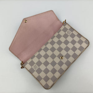 Secondhand Louis Vuitton Pochette FeLICIE AZUR Damier Canvas N63106 shoulderbag | stylenewstar