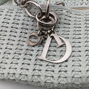 Pre-owned Christian Dior Soft Lady Dior Canage INTRECCIATO Tote White lambskin handbag | stylenewstar