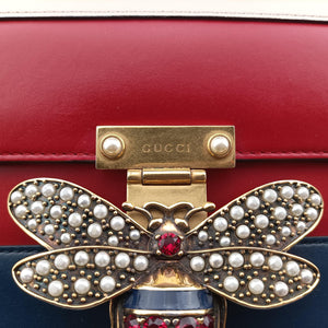 Pre-owned Gucci Queen Margaret White×Red×Blue×Pink Leather 476541 shoulderbag | stylenewstar