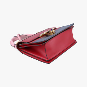 Pre-owned Gucci Queen Margaret White×Red×Blue×Pink Leather 476541 shoulderbag | stylenewstar