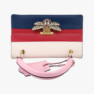 Pre-owned Gucci Queen Margaret White×Red×Blue×Pink Leather 476541 shoulderbag | stylenewstar