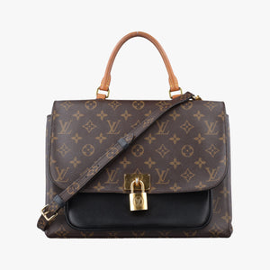 Vintage Louis Vuitton MARIGNAN brown×black Monogram Canvas×calf leather M44259 shoulderbag | stylenewstar