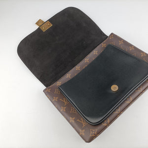 Vintage Louis Vuitton MARIGNAN brown×black Monogram Canvas×calf leather M44259 shoulderbag | stylenewstar