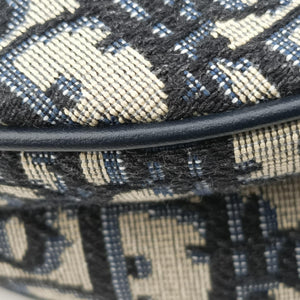 Pre-owned Christian Dior Saddle Navy×grey Jacquard handbag | stylenewstar
