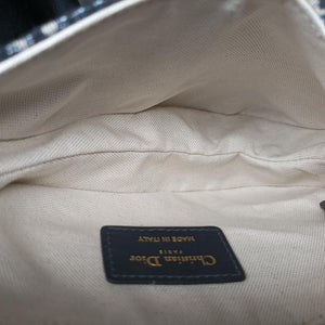 Pre-owned Christian Dior Saddle Navy×grey Jacquard handbag | stylenewstar