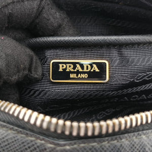Pre-owned Prada Ribbon Mini Pochette Black SAFFIANO Leather 1NF674 shoulderbag | stylenewstar