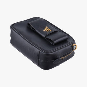 Pre-owned Prada Ribbon Mini Pochette Black SAFFIANO Leather 1NF674 shoulderbag | stylenewstar