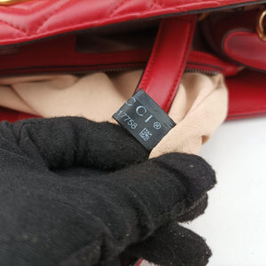 Secondhand Gucci GG Marmont Red Leather 443505 shoulderbag | stylenewstar