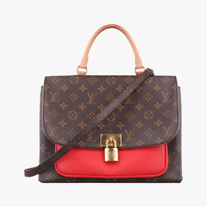 Pre-owned Louis Vuitton MARIGNAN Brown×COQUELICOT Monogram Canvas×calf leather M44286 shoulderbag | stylenewstar