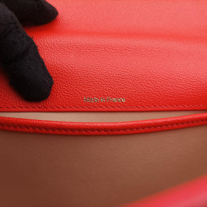 Pre-owned Delvaux Simplissime City PM Orange red leather shoulderbag | stylenewstar