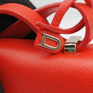 Pre-owned Delvaux Simplissime City PM Orange red leather shoulderbag | stylenewstar