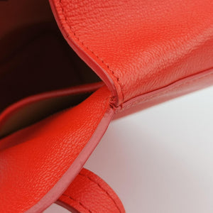 Pre-owned Delvaux Simplissime City PM Orange red leather shoulderbag | stylenewstar