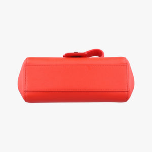 Pre-owned Delvaux Simplissime City PM Orange red leather shoulderbag | stylenewstar