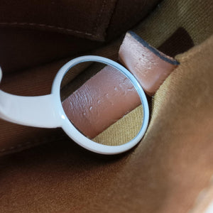 Pre-owned Celine Triomphe Mini Besace White×brown PVC coated canvas shoulderbag | stylenewstar