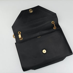 Pre-owned Yves Saint Laurent BETTY Black Leather 314515 shoulderbag | stylenewstar