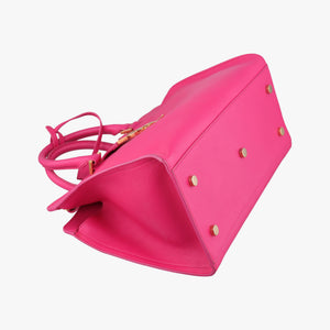 Pre-owned Yves Saint Laurent BABY CABAS Rose Leather 394461 shoulderbag | stylenewstar