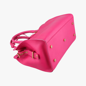 Pre-owned Yves Saint Laurent BABY CABAS Rose Leather 394461 shoulderbag | stylenewstar