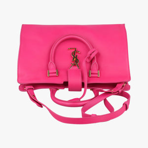 Pre-owned Yves Saint Laurent BABY CABAS Rose Leather 394461 shoulderbag | stylenewstar