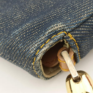 Pre-owned Christian Dior Marispearl Navy denim shoulderbag | stylenewstar