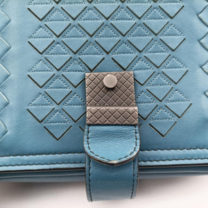 Pre-owned Bottega Veneta Intrecciato Runaway Blue lambskin shoulderbag | stylenewstar
