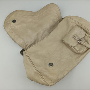 Vintage Christian Dior Gaucho White Leather shoulderbag | stylenewstar