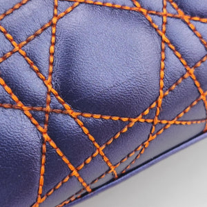 Pre-owned Christian Dior Lady Dior Purple×Orange×Brown Lambskin shoulderbag | stylenewstar